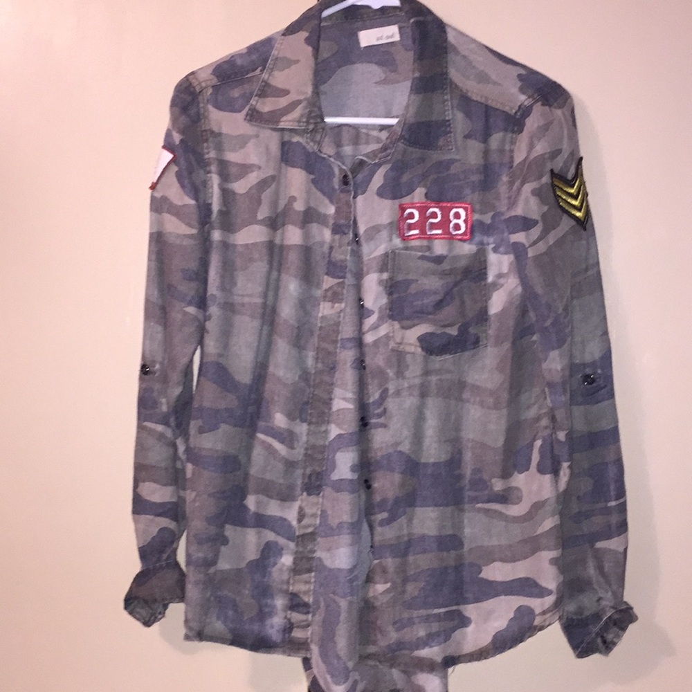 Camo Patch Button Up Shirt